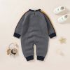 Baby Crochet Knitted Pattern Color block Design Knit Romper