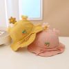 Baby 3D Flower & Heart Patched Pattern Ruffled Drawstring Bowl Hats