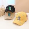 Boys Cartoon Dinosaur & Letters Pattern Solid Color Sunshade Peaked Caps