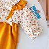 Baby Girl Ditsy Flower Pattern False 2 Pieces Design Thickened Thermal Jumpsuit