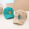 Boys Cartoon Dinosaur & Letters Pattern Solid Color Sunshade Peaked Caps