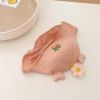 Baby 3D Flower & Heart Patched Pattern Ruffled Drawstring Bowl Hats