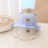 Baby 3D Flower & Heart Patched Pattern Ruffled Drawstring Bowl Hats