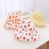 Baby Girl Fruit Print Pattern Large Brim Sunshade Hats