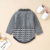 Baby Plaid Pattern Polo Neck Knit Triangle Bodysuit