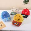 Baby Boy Dinosaur Embroidered Pattern Color Contrast Design Breathable Peaked Caps