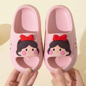 New Children's Sandals Summer Boys And Girls Home Fashion Cartoon Soft Bottom Kindergarten Baby Child Slippers (Option: Bow Pink-26 27 Size Length 16cm)